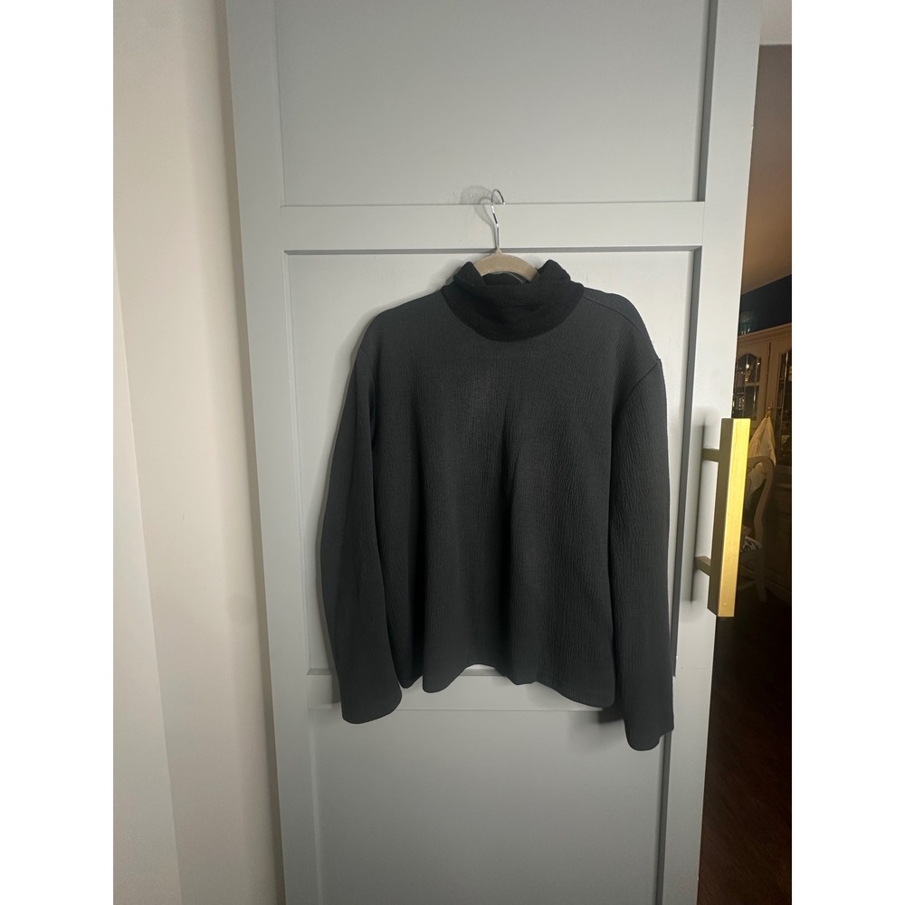 Stephan Schneider Mens Textured Wool Mock Neck Sweater Charcoal Size 6 Belgium